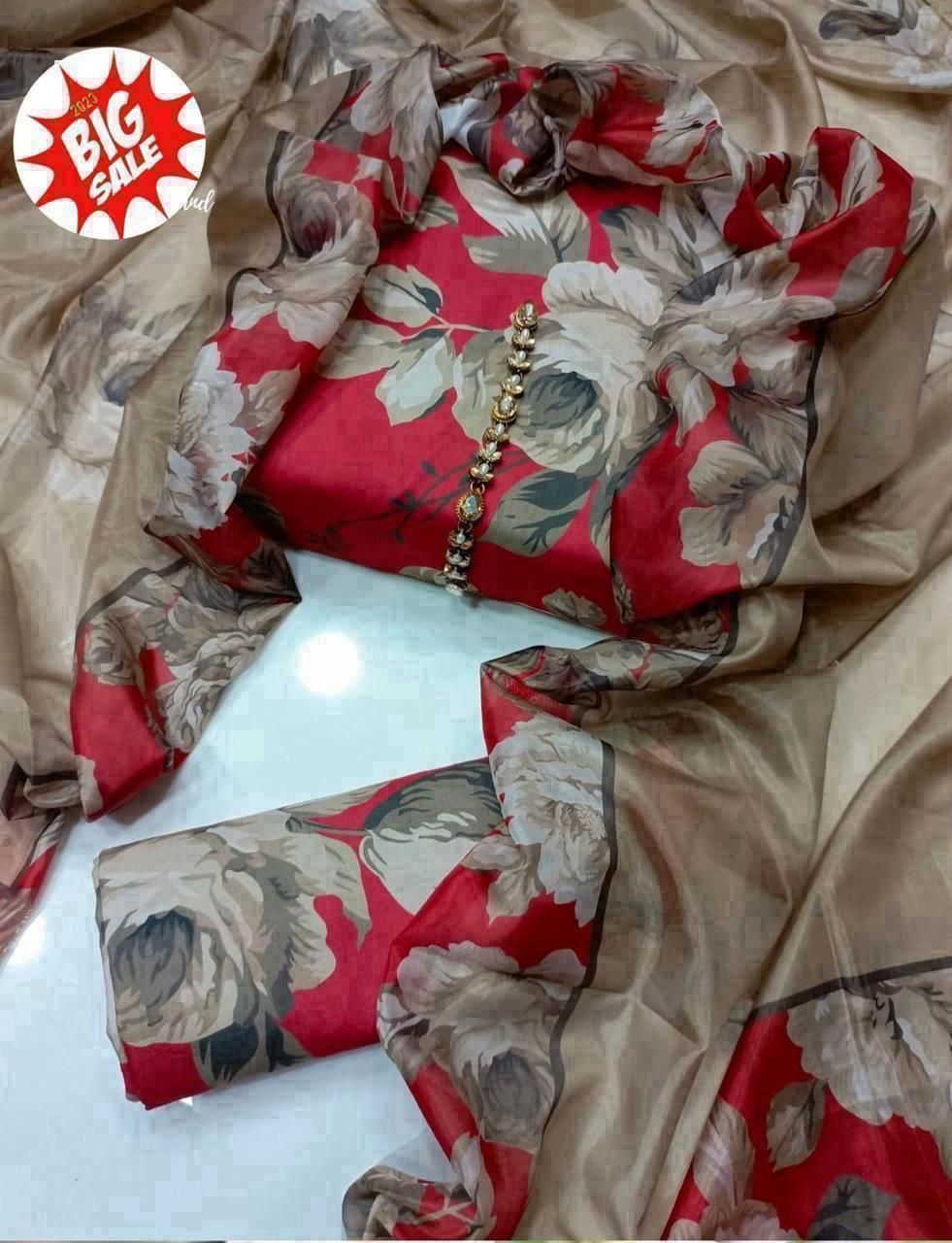 Swiss Lawn Digital Print 3Pc Dress Silk Duppta SW-011