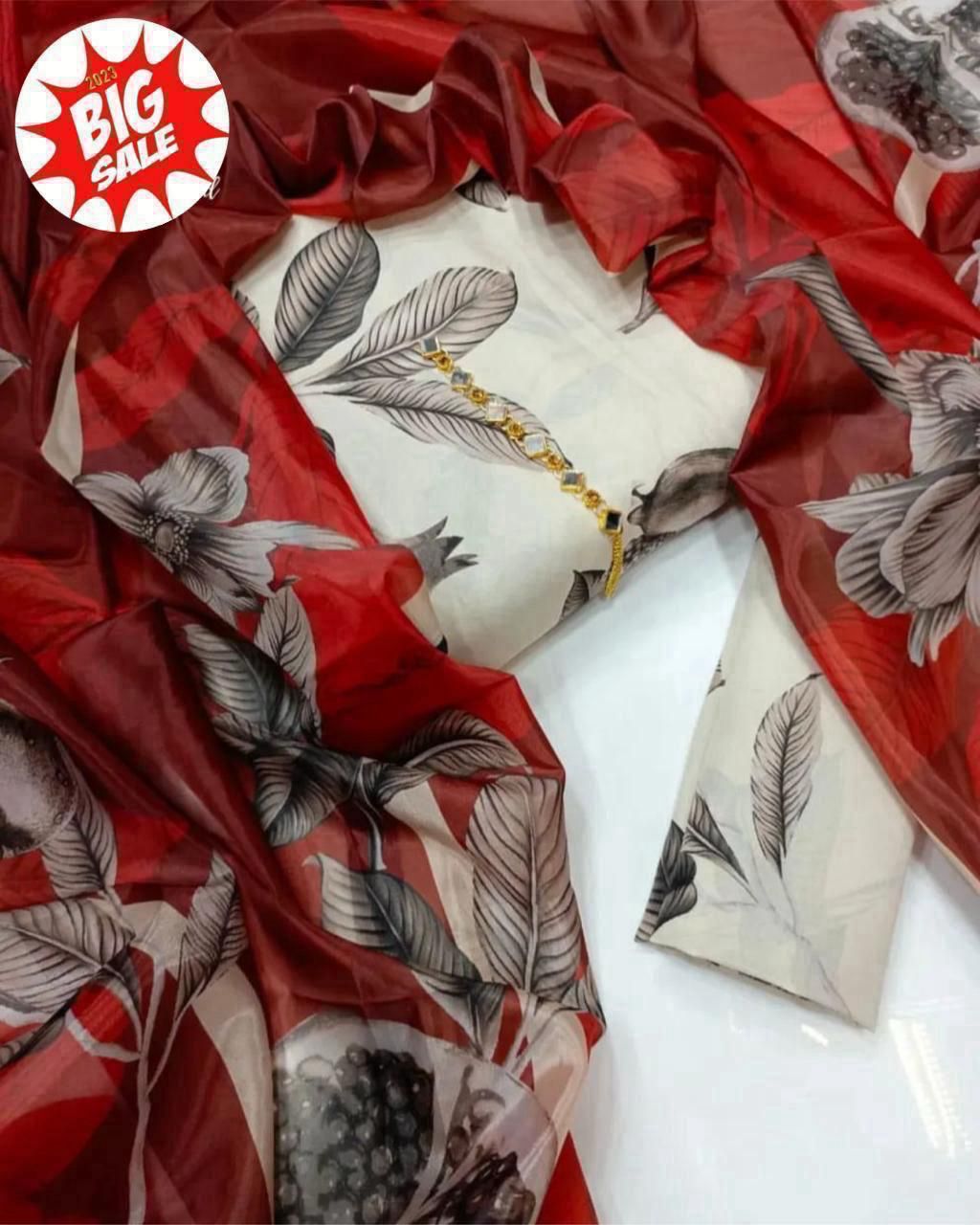Swiss Lawn Digital Print 3Pc Dress Silk Duppta SW-13