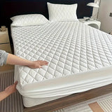 Cotton Quilted Waterproof Mattress Cover - White